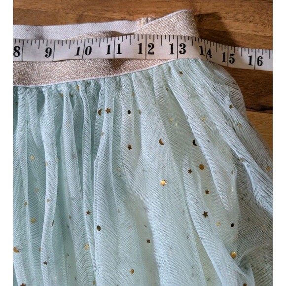 Elestory Tulle Midi Skirt Women's Large Blue Gold Stars Angelic Fairycore Whimsy - Picture 7 of 10
